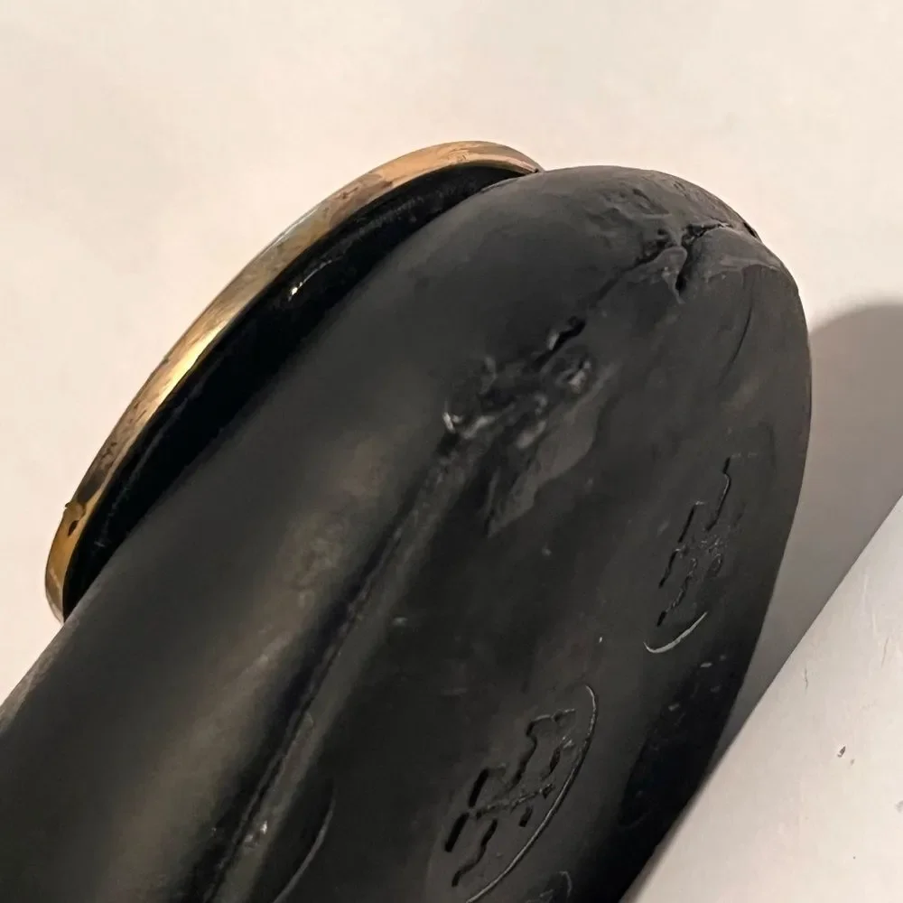 Tory Burch Black Leather Reva Ballet Flats Size 8.5